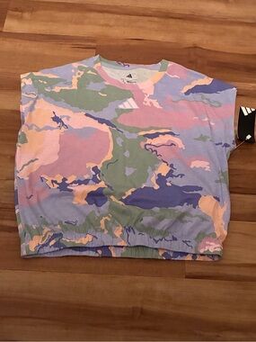 Girls adidas Pastel Camo Cropped Tee